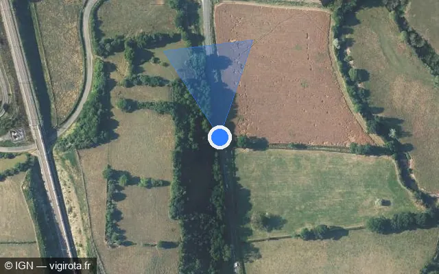 Vue satellite de l'emplacement du radar tourelle à Lournand