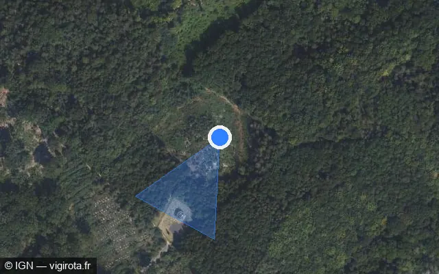 Vue satellite de l'emplacement du radar fixe à Bougival