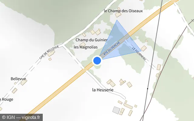 Vue plan de l'emplacement du radar tourelle à Sillé-le-Philippe