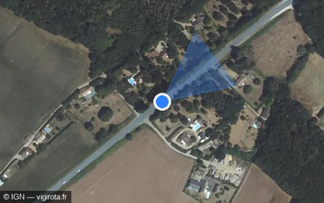 Vue satellite de l'emplacement du radar tourelle à Sillé-le-Philippe
