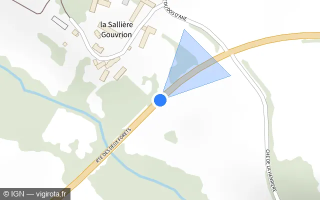 Vue plan de l'emplacement du radar tourelle à La Chaux