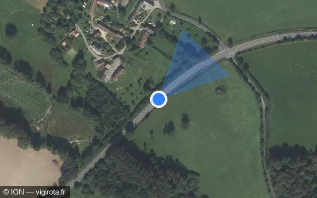 Vue satellite de l'emplacement du radar tourelle à La Chaux