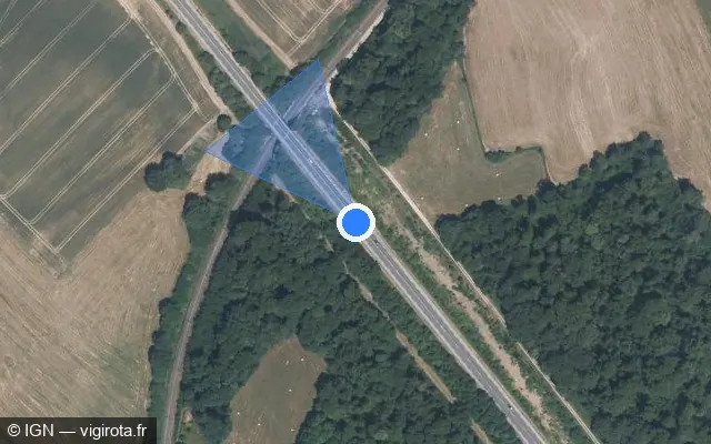Vue satellite de l'emplacement du radar tourelle à Bourogne