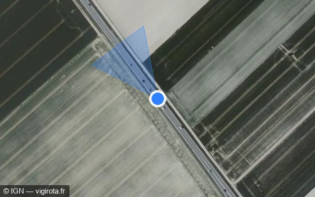 Vue satellite de l'emplacement du radar tourelle à Beaumont-sur-Vesle