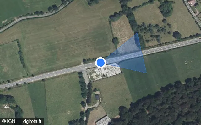 Vue satellite de l'emplacement du radar tourelle à Bagnoles de l'Orne Normandie