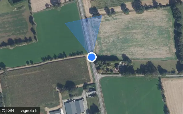 Vue satellite de l'emplacement du radar tourelle à Saint-Germain-du-Pinel