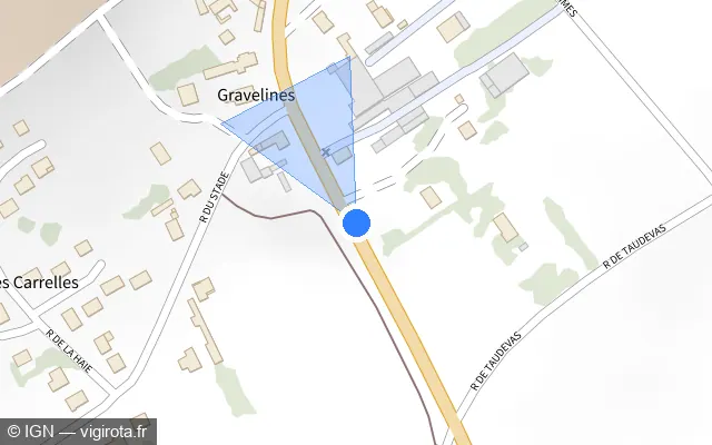 Vue plan de l'emplacement du radar tourelle à Couvrot