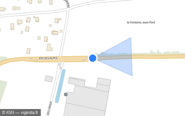 Vue plan de l'emplacement du radar tourelle à Lacrost