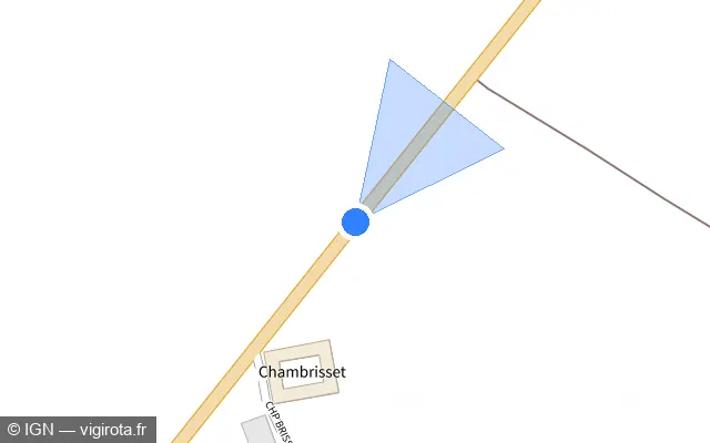 Vue plan de l'emplacement du radar tourelle à Mauperthuis