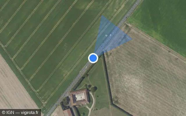 Vue satellite de l'emplacement du radar tourelle à Mauperthuis