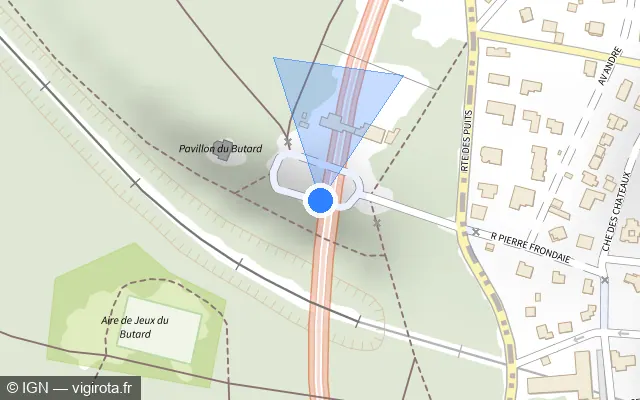 Vue plan de l'emplacement du radar fixe à La Celle-Saint-Cloud