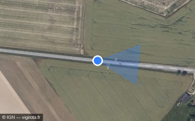 Vue satellite de l'emplacement du radar tourelle à Toutainville