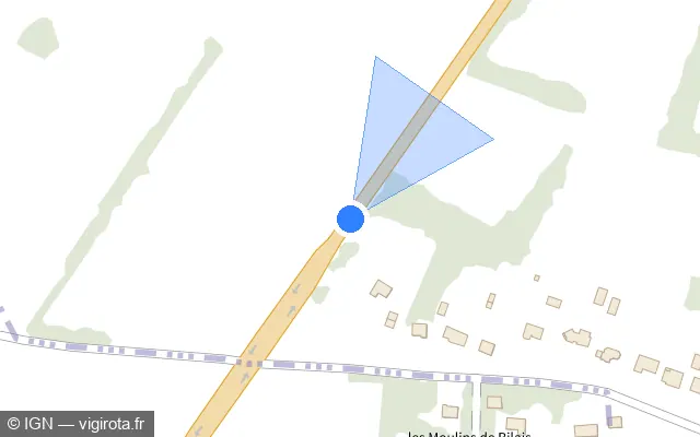 Vue plan de l'emplacement du radar tourelle à Drefféac