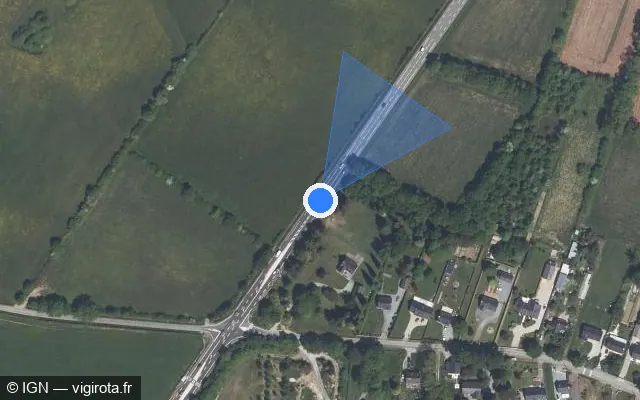 Vue satellite de l'emplacement du radar tourelle à Drefféac