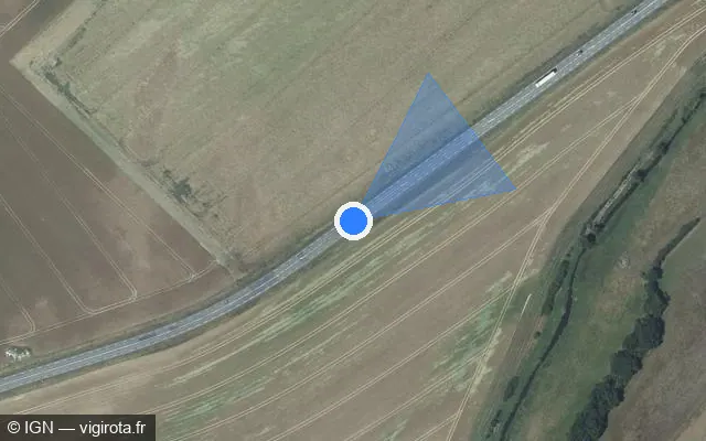 Vue satellite de l'emplacement du radar tourelle à Pullay