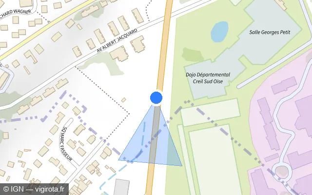 Vue plan de l'emplacement du radar tourelle à Nogent-sur-Oise