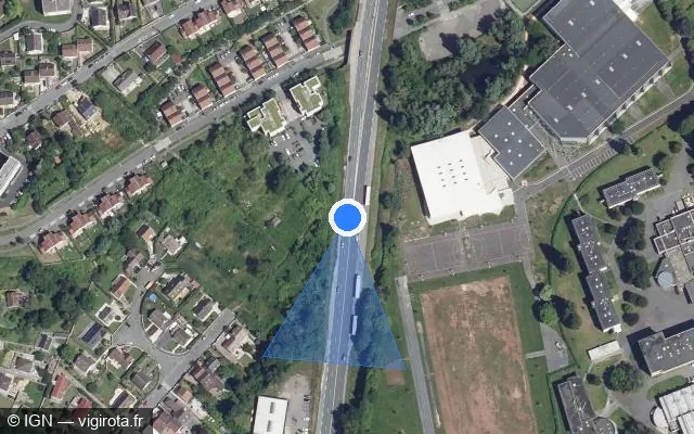 Vue satellite de l'emplacement du radar tourelle à Nogent-sur-Oise