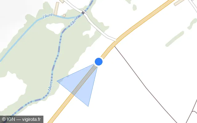 Vue plan de l'emplacement du radar tourelle à Armentières-sur-Avre