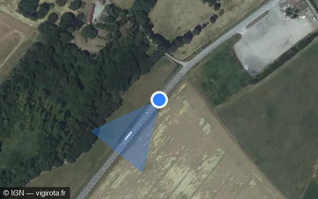 Vue satellite de l'emplacement du radar tourelle à Armentières-sur-Avre