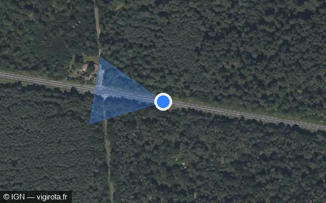 Vue satellite de l'emplacement du radar tourelle à Schirrhoffen