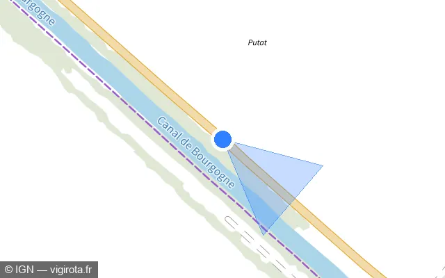 Vue plan de l'emplacement du radar tourelle à Percey