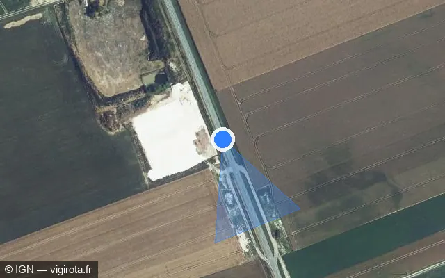 Vue satellite de l'emplacement du radar tourelle à Juniville