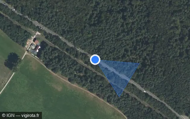 Vue satellite de l'emplacement du radar tourelle à Mertzwiller