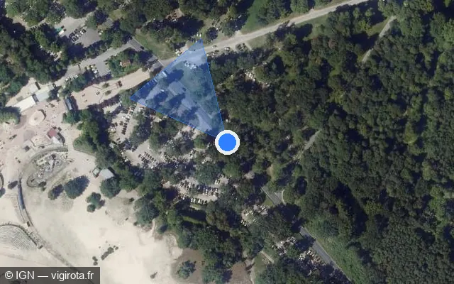 Vue satellite de l'emplacement du radar tourelle à Fontaine-Chaalis