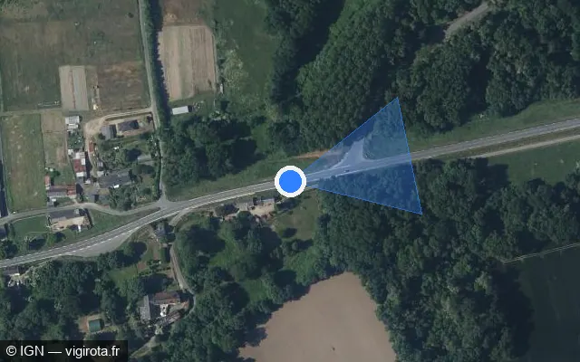 Vue satellite de l'emplacement du radar tourelle à Chouzé-sur-Loire