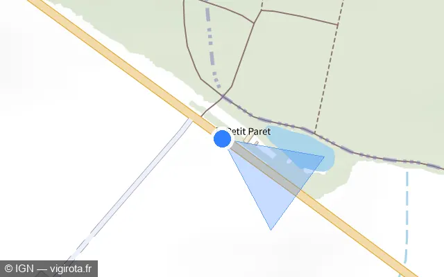 Vue plan de l'emplacement du radar tourelle à Auzouer-en-Touraine