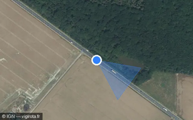 Vue satellite de l'emplacement du radar tourelle à Auzouer-en-Touraine