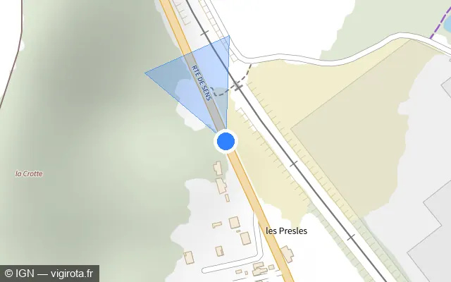 Vue plan de l'emplacement du radar tourelle à Gron