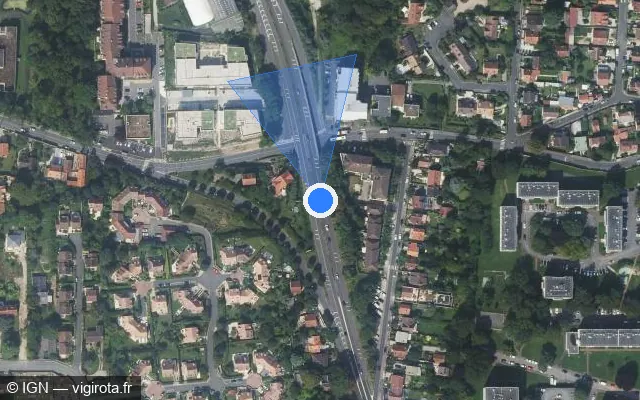 Vue satellite de l'emplacement du radar tourelle à Villemoisson-sur-Orge