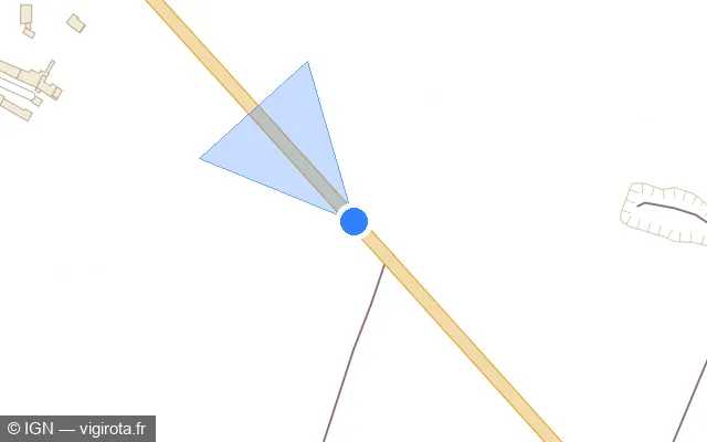 Vue plan de l'emplacement du radar tourelle à Esvres