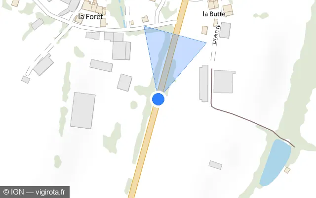 Vue plan de l'emplacement du radar tourelle à Chanverrie