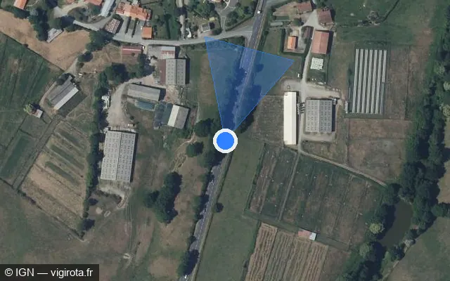 Vue satellite de l'emplacement du radar tourelle à Chanverrie