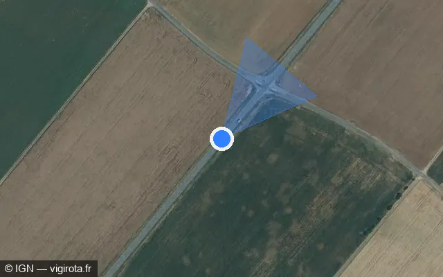 Vue satellite de l'emplacement du radar tourelle à Auchay-sur-Vendée