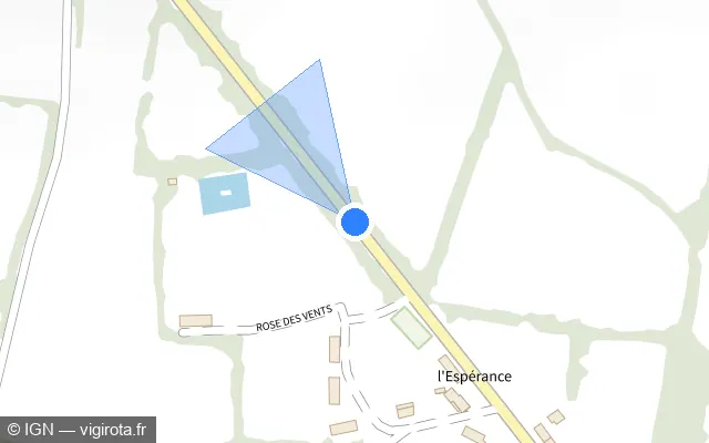 Vue plan de l'emplacement du radar tourelle à La Chaize-Giraud
