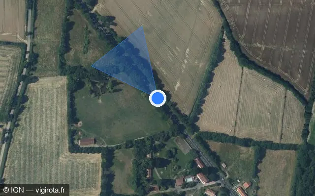 Vue satellite de l'emplacement du radar tourelle à La Chaize-Giraud