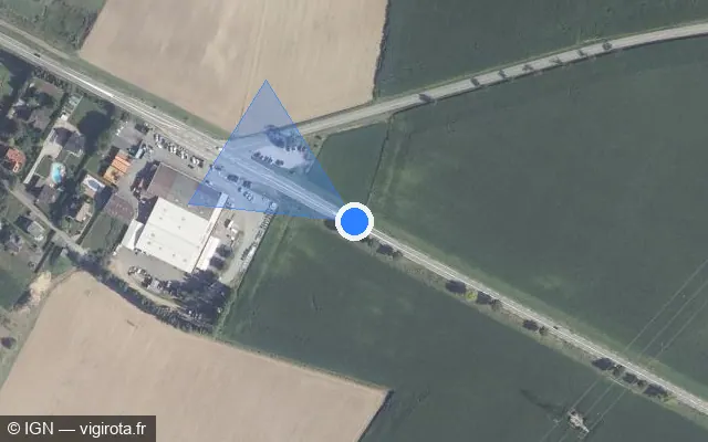 Vue satellite de l'emplacement du radar tourelle à Jettingen