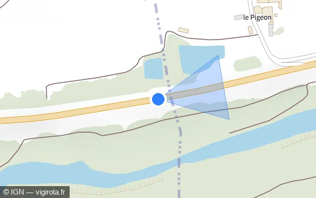 Vue plan de l'emplacement du radar tourelle à Montlouis-sur-Loire