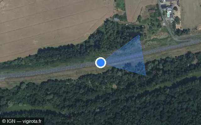 Vue satellite de l'emplacement du radar tourelle à Montlouis-sur-Loire