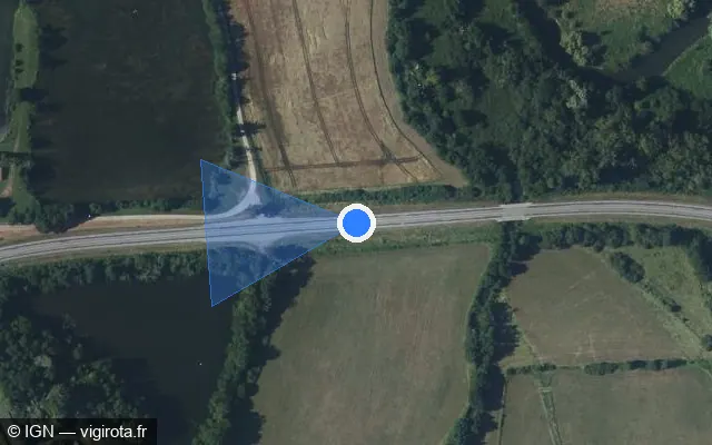 Vue satellite de l'emplacement du radar tourelle à Nassandres sur Risle