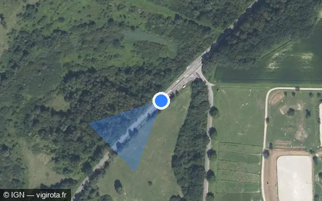 Vue satellite de l'emplacement du radar tourelle à La Wantzenau