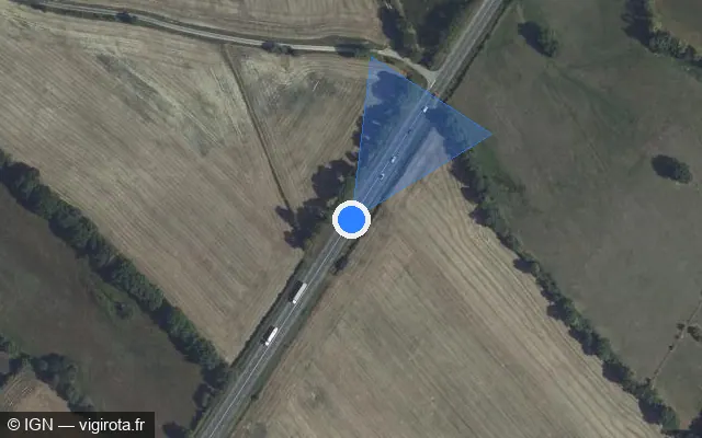 Vue satellite de l'emplacement du radar tourelle à Pré-en-Pail-Saint-Samson