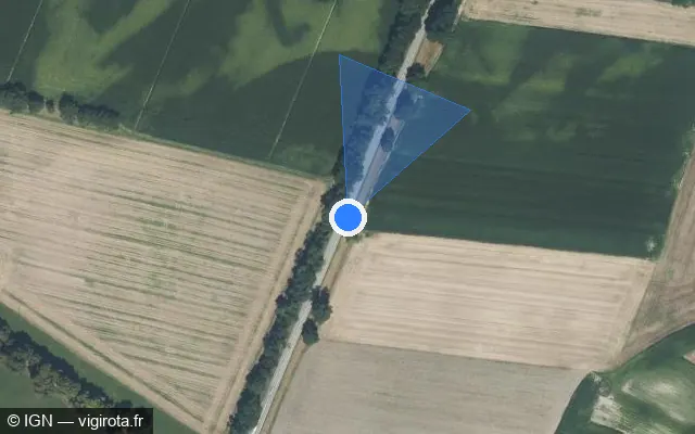 Vue satellite de l'emplacement du radar tourelle à Plobsheim