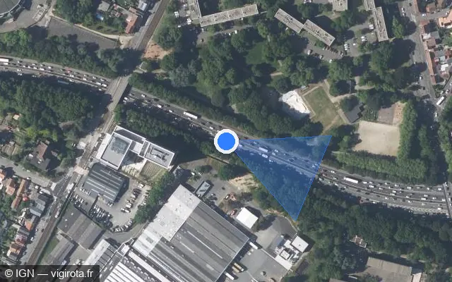 Vue satellite de l'emplacement du radar tourelle à Nantes