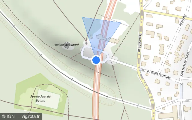 Vue plan de l'emplacement du radar fixe à La Celle-Saint-Cloud