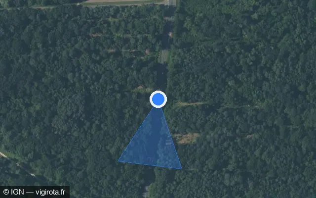 Vue satellite de l'emplacement du radar tourelle à Chéu
