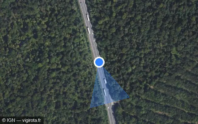 Vue satellite de l'emplacement du radar tourelle à Achères